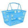 POPETPOP Shopping for Retail Store: Grocery With Handles Plastic 16L Market Stackable Storage Basket for Supermarket Bookshop Laundry, 15.35 x 10.24 x 8.46 inch view 1