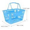 POPETPOP Shopping for Retail Store: Grocery With Handles Plastic 16L Market Stackable Storage Basket for Supermarket Bookshop Laundry, 15.35 x 10.24 x 8.46 inch view 3