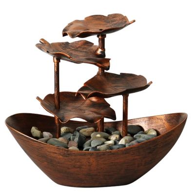Tabletop Water Fountain Tabletop Fountain Creative Desktop Lotus Leaf Ingot Flowing Water Fountain Decoration Living Room Home Decoration (Color : C)