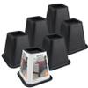 DEDU Bed Risers 6 Inch Heavy Duty 6 Pack, Furniture Risers for Sofas Oversized, Bed Furniture Risers with Non-Slip Pad Supports Up to 2200 Lbs for Bed, Couch, Desk, Chair (Black) view 1