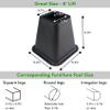 DEDU Bed Risers 6 Inch Heavy Duty 6 Pack, Furniture Risers for Sofas Oversized, Bed Furniture Risers with Non-Slip Pad Supports Up to 2200 Lbs for Bed, Couch, Desk, Chair (Black) view 2