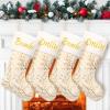AtiMing Personalized Christmas Stockings Set of 6 Large Plush Cuff Customized Embroidery Christmas Stockings Custom Name Xmas Stockings with Golden Print for Christmas Holiday Fireplace Decoration view 1