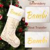 AtiMing Personalized Christmas Stockings Set of 6 Large Plush Cuff Customized Embroidery Christmas Stockings Custom Name Xmas Stockings with Golden Print for Christmas Holiday Fireplace Decoration view 3