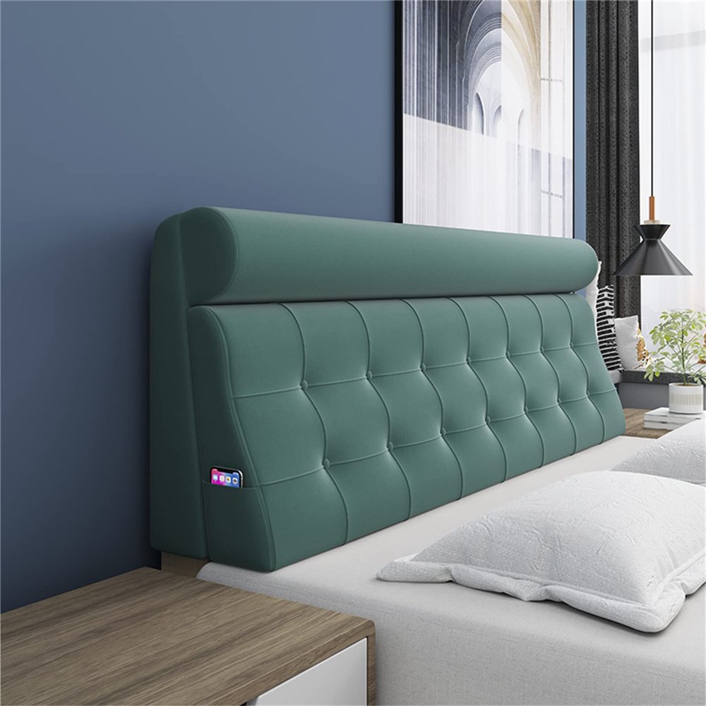 Bed Backrest Cushion Headboard Pillow Upholstered High Resilience Foam Filled Bed Headboard Slipcover Thicked Ergonomic Pillow for Dorm Room Daybed Cushion,B,with headboard 35.4"/90cm