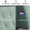 Bed Backrest Cushion Headboard Pillow Upholstered High Resilience Foam Filled Bed Headboard Slipcover Thicked Ergonomic Pillow for Dorm Room Daybed Cushion,B,with headboard 35.4"/90cm view 2