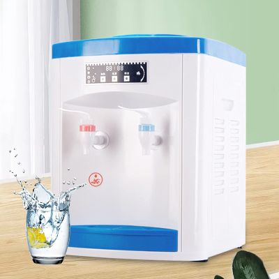 White and Blue Table Top Water-Cooled Drinking Machine, 550 W Hot and Cold Water Dispenser, 110 V / 60 HZ Electric Water Dispenser Can Put Different Sizes of Buckets