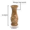 Aeravida Beautifully Carved Natural Mango Tree Wood Rustic Vase | Modern Flower Vase | Mango Tree Wood Kitchen Decor | Handmade Vase | Carved Shaped Vase view 3