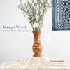 Aeravida Beautifully Carved Natural Mango Tree Wood Rustic Vase | Modern Flower Vase | Mango Tree Wood Kitchen Decor | Handmade Vase | Carved Shaped Vase view 4