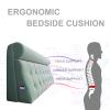 Bed Backrest Cushion Headboard Pillow Upholstered High Resilience Foam Filled Bed Headboard Slipcover Thicked Ergonomic Pillow for Dorm Room Daybed Cushion,C,with headboard 35.4"/90cm view 3