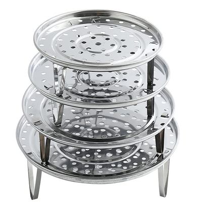 1pc Steamer Stainless Steel 18-30cm Rack Insert Stock Pot Steaming Tray Stand Cookware Tool Bread Tray Kitchenware Cooking Tools (Size : 18 18 18)