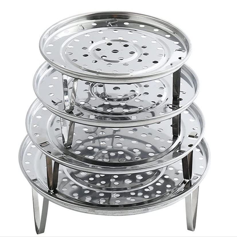 1pc Steamer Stainless Steel 18-30cm Rack Insert Stock Pot Steaming Tray Stand Cookware Tool Bread Tray Kitchenware Cooking Tools (Size : 18 18 18)