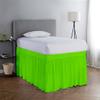 College Dorm Room Ruffled Gathered Bed Skirt Striped Pattern |32-Inch Drop| Extra Long Dorm Room, 100% Egyptian Cotton 600-TC Extra Long Dorm Room Bed Skirt - Parrot Green Stripe, Twin-XL/32 Drop view 1