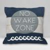 Burosev No Wake Zone Nursery Soft Throw Pillow Cover, Coastal Lake Quote Decorative Pillowcase, Nautical Nursery Lake House Decor Decorations for Home Bedroom Couch Sofa Baby Room(18x 18 Inch) view 1