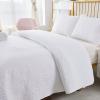 Brandream 5PC Quilt Bedding Set White Quilts Cotton Queen Size Quilted Comforter Set Luxury Stitching Coverlet Set view 2