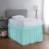 Ruffled Gathered College Dorm Bed Skirt Striped Pattern |32-Inch Drop| Extra Long Dorm Room, 100% Egyptian Cotton 400-TC Extra Long Dorm Room Bed Skirt - Aqua Blue Stripe, Twin-XL/32 Drop view 1