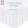 Ruffled Gathered College Dorm Bed Skirt Striped Pattern |32-Inch Drop| Extra Long Dorm Room, 100% Egyptian Cotton 400-TC Extra Long Dorm Room Bed Skirt - Aqua Blue Stripe, Twin-XL/32 Drop view 2