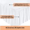 Ruffled Gathered College Dorm Bed Skirt Striped Pattern |32-Inch Drop| Extra Long Dorm Room, 100% Egyptian Cotton 400-TC Extra Long Dorm Room Bed Skirt - Aqua Blue Stripe, Twin-XL/32 Drop view 4