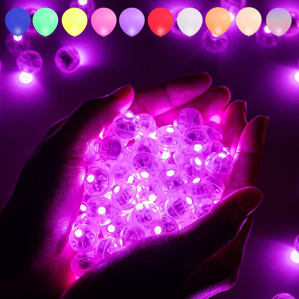 Aogist 100 PCS Pink Balloon Lights with Loop for Hanging, Mini Ball Lamp Round Tiny Led Light for Paper Lanterns Balloons Vases Cups Birthday Party Event Wedding Halloween Christmas Decoration