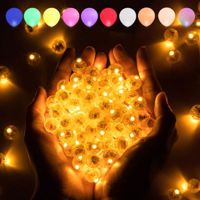 Aogist 100 PCS Orange Balloon Light with Loop for Hanging, Mini Ball Lamp Round Tiny Led Light for Paper Lanterns Balloons Vases Cups Birthday Party Event Wedding Halloween Christmas Decoration