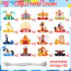 Woanger 32 Pcs Carnival Party Hats Welcome to The Carnival Red Blue Yellow Birthday Circus Headband with Ropes Paper Crown Animal Theme Party Decorations for Birthday Supply (Circus Style) view 4