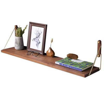 NABEIM Floating Shelves Wood, Brown Wall Shelf for Bedroom, Farmhouse Shelves for Wall Decor, Rustic Wall Storage Shelf with Brackets, for Living Room Bathroom Kitchen (Size : 90cm)