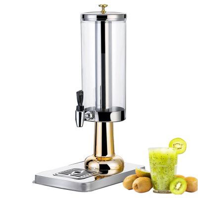 3/6L Single/Double Commercial Beverage Dispenser with Centre Ice Core and Drip Trays Juice Drinks Dispenser for Restaurant Bar Large Gathering, Easy to Clean(Color:gold,Size:3L)