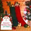 Jerify 20 Pcs18 Inch Christmas Stockings Handmade Knitted Christmas Stockings Large Cable Burgundy Green and Beige Hanging Stockings Set for Family Holiday Christmas Party Decorations Xmas Gift view 3