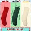 Jerify 20 Pcs18 Inch Christmas Stockings Handmade Knitted Christmas Stockings Large Cable Burgundy Green and Beige Hanging Stockings Set for Family Holiday Christmas Party Decorations Xmas Gift view 4