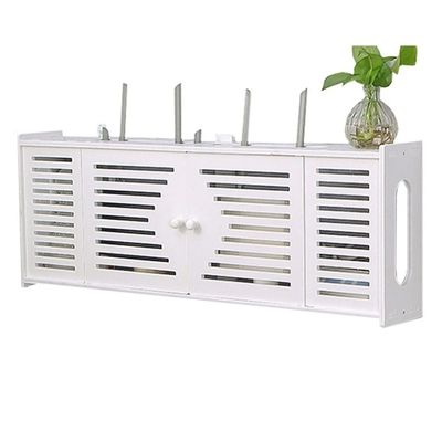 Beautiful Practical Router Shelf WiFi Storage Box TV Wall Mount Router Shelf Office Bedroom Wall Floating Shelves Living Room Plug-in Row Shielding Decorative Box ( Color : White , Size : 76*12*28cm )