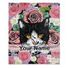 Anuruddha Personalized Blanket with Name, Floral Cat Custom Name Flannel Blankets Fluffy Cozy Cats Throws for Couch/Bed Gifts for Loved Ones XL 90"120" for Family view 1