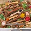 wall26 Removable Wall Sticker/Wall Mural Rustic Wooden Spoon Herb & Spice Flavor Variety Food & Kitchen Culinary & Cooking Photography Realism Decorative for Living Room, Bedroom, Office - 100"x144" view 2