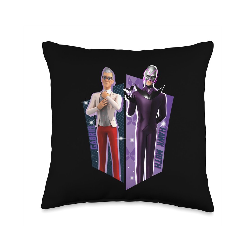Miraculous Ladybug Gabriel Agreste and Hawk Moth Throw Pillow