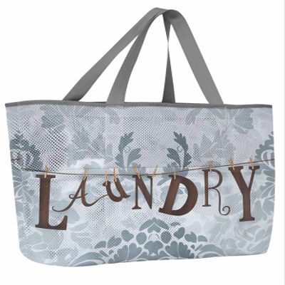 Blue Laundry Wood Texture Beach Tote Bag for Women, Laundry Clothes Pegs Vintage Floral Mesh Beach Bags Waterproof Sandproof, Outdoor Picnic Swim Pool Handbag - Large Beach Bag with Zipper and Pockets