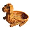 Zerodeko Simulation Rattan Dog Shaped Storage Basket for Snacks and Fruits Decorative Woven Basket for Home Desktop Organization and Picnic Use view 1