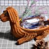 Zerodeko Simulation Rattan Dog Shaped Storage Basket for Snacks and Fruits Decorative Woven Basket for Home Desktop Organization and Picnic Use view 3