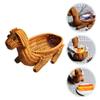 Zerodeko Simulation Rattan Dog Shaped Storage Basket for Snacks and Fruits Decorative Woven Basket for Home Desktop Organization and Picnic Use view 4