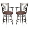 Home Square Metal Swivel Counter Stool in Brown - Set of 2 view 1