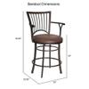 Home Square Metal Swivel Counter Stool in Brown - Set of 2 view 3