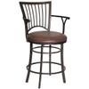 Home Square Metal Swivel Counter Stool in Brown - Set of 2 view 4