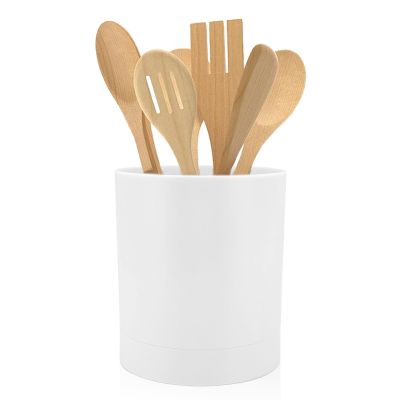 Kitchen Utensil Holder, 360 Rotating Utensil Organizer Utensil Caddy Utensil Crocks for Kitchen Countertop(White)