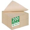 200 Count Cocktail Napkins, 2-Ply Disposable Beverage Dessert Napkins, 5" X 5" Folded Brown Bulk Paper Napkins for Party, Wedding, Bar, Dinner | Strong Absorbent view 1