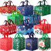 Xuniea 24 Pcs Large Christmas Tote Bags with Handles Multifunctional Christmas Bags Waterproof Gift Bag for Holiday view 1