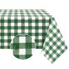 Romanstile Square Vinyl Tablecloth, 100% Waterproof Buffalo Gingham Plastic Table Cloth, Heavy Duty Wipeable Checkered Table Covers for Outdoor, Camping, Picnic, Patio - 54 x 54, Green and White view 1