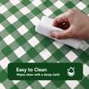 Romanstile Square Vinyl Tablecloth, 100% Waterproof Buffalo Gingham Plastic Table Cloth, Heavy Duty Wipeable Checkered Table Covers for Outdoor, Camping, Picnic, Patio - 54 x 54, Green and White view 2
