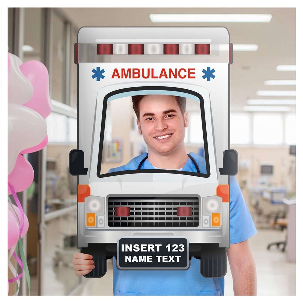 Personalized Ambulance Photo Booth Frame - Nurse Graduation Party Photo Prop - Custom Paramedic Photo Booth (PVC Frame)