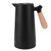 1L Thermal Coffee Carafe, Insulation Thermal Bottle with Wooden Handle, Electroplated Glass Liner, Double Layer Vacuum Process Heat Preservation Technology, Heat Preservation Time (Black) view 1