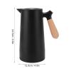 1L Thermal Coffee Carafe, Insulation Thermal Bottle with Wooden Handle, Electroplated Glass Liner, Double Layer Vacuum Process Heat Preservation Technology, Heat Preservation Time (Black) view 2