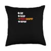 Eat Sleep Photography Repeat Cool Camera Photographer Throw Pillow view 1