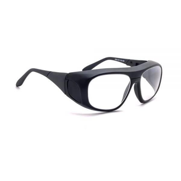ATTENUTECH Large Fitover Radiation Safety Glasses in Black with .75mm Pb Leaded Lenses and .50mm Pb Leaded Side Shields