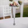Efavormart 2 Pack | Silver 40 Tall Crystal Beaded Trumpet Vase Set, Table Centerpiece view 2